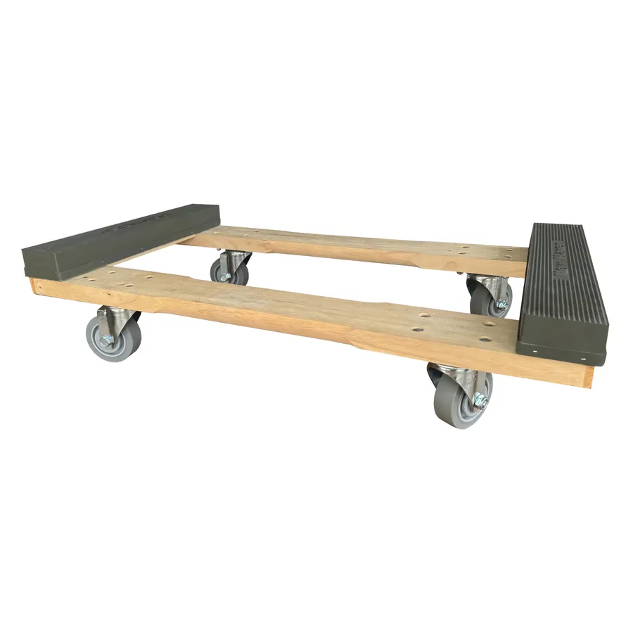 Wooden Chicago-style four-wheel dolly with non-marring casters