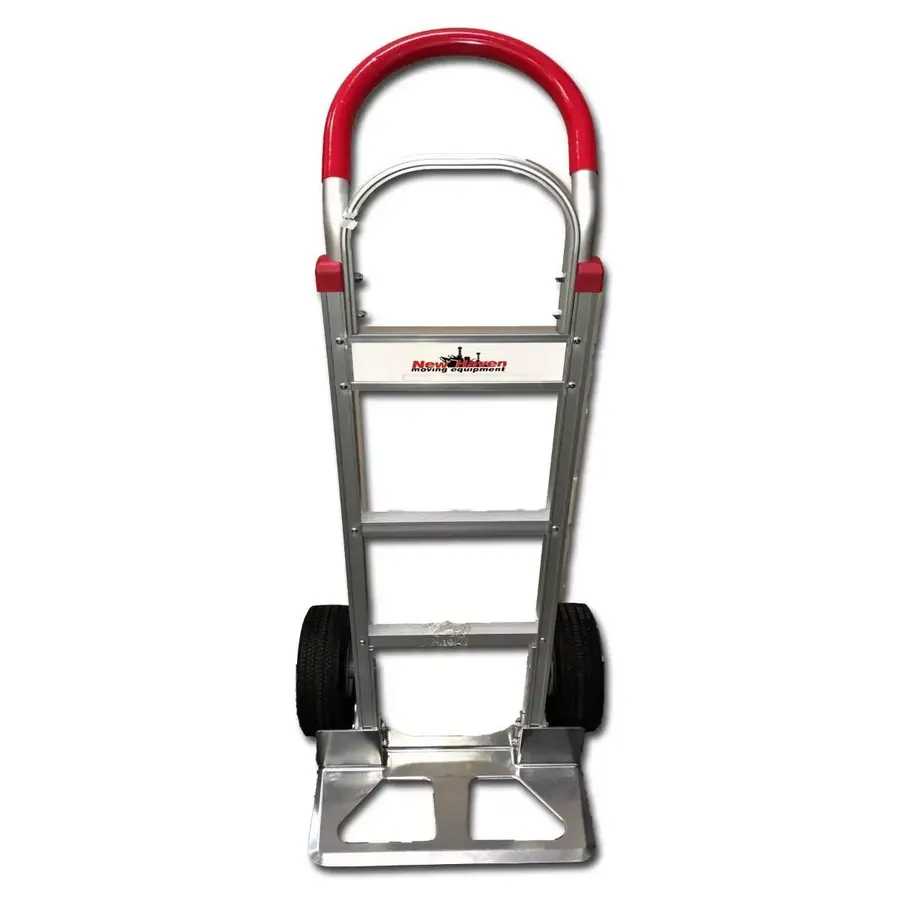 Silver aluminum carton dolly with loop handle and foam wheels