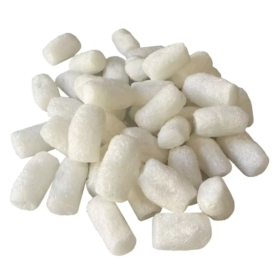 Bag of ivory biodegradable starch packing peanuts
