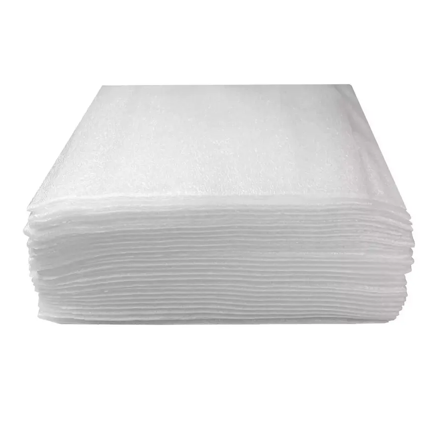 Stack of 12-inch square polyethylene foam packing sheets