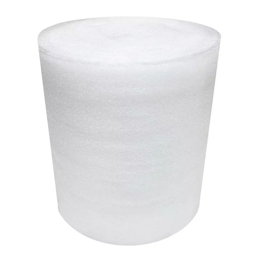 Large 150-foot roll of white polyethylene foam wrap