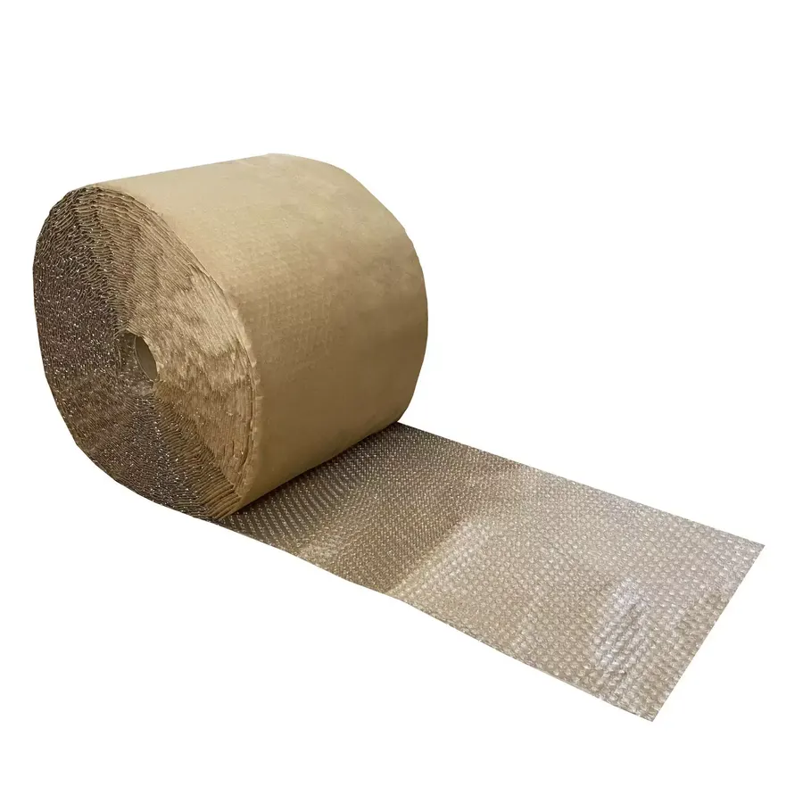Roll of kraft paper backed bubble wrap, 12 inches wide