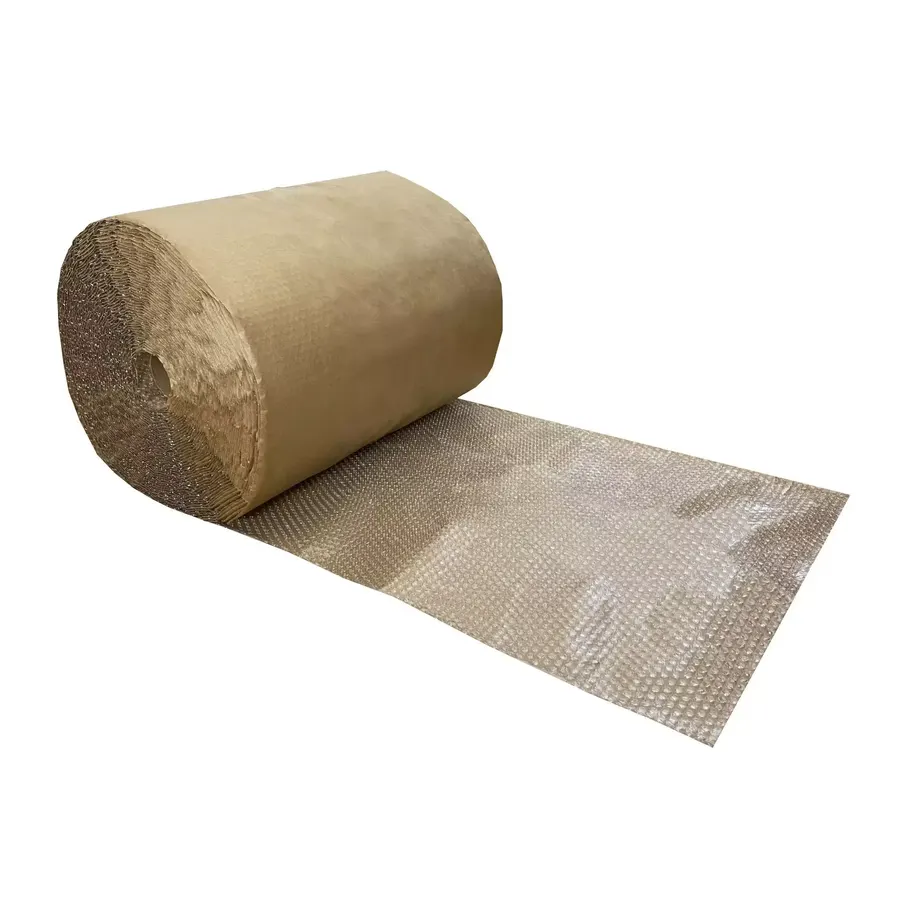 Kraft-backed bubble cushioning roll, 24 inches wide