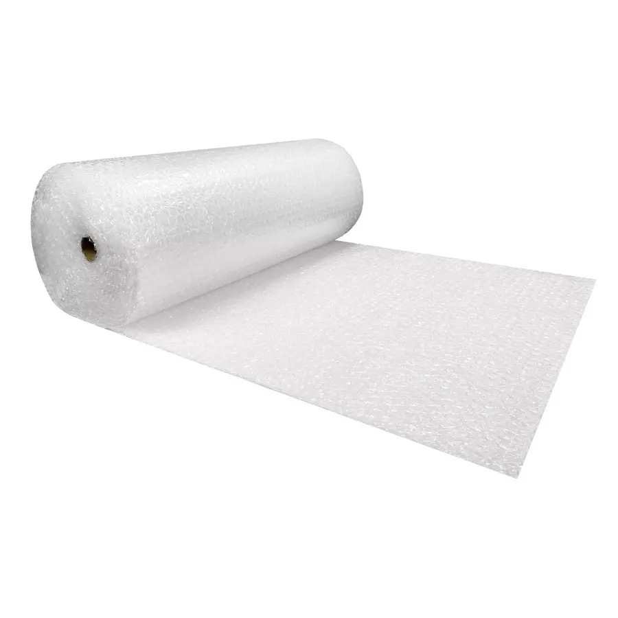 Extra-wide roll of clear medium-bubble cushioning wrap