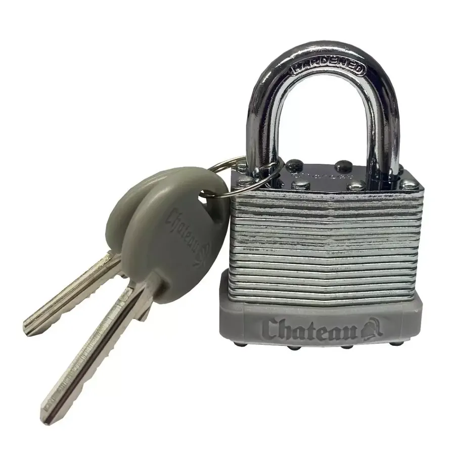 Silver chromed steel short-shank padlock