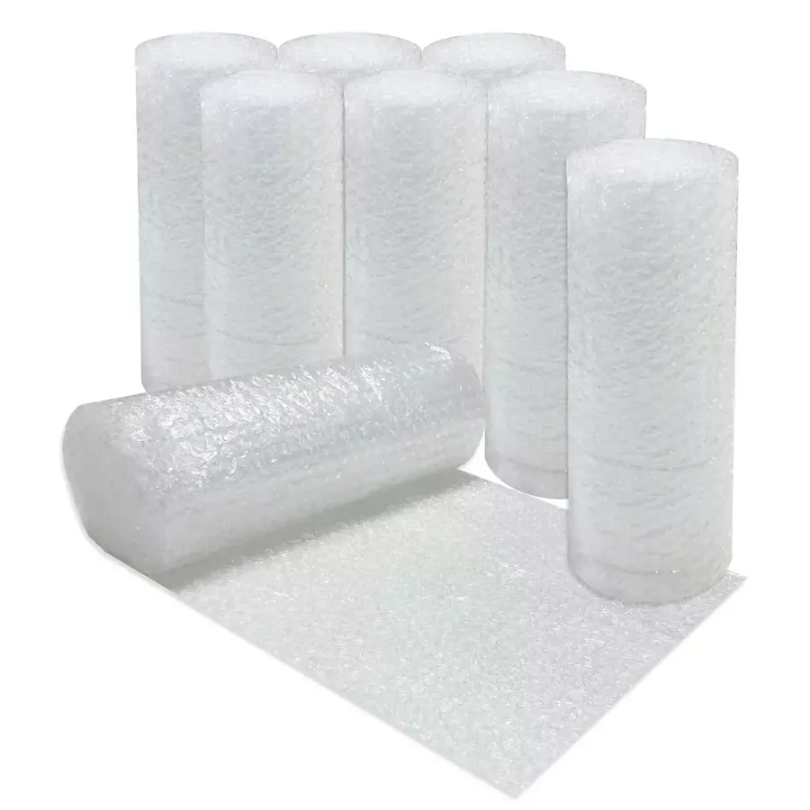 96-foot roll of clear small-bubble cushioning wrap