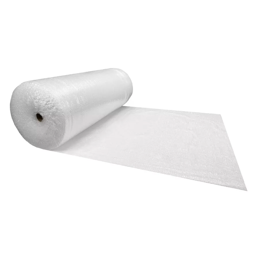 Extra-wide 48-inch roll of clear small-bubble cushioning wrap
