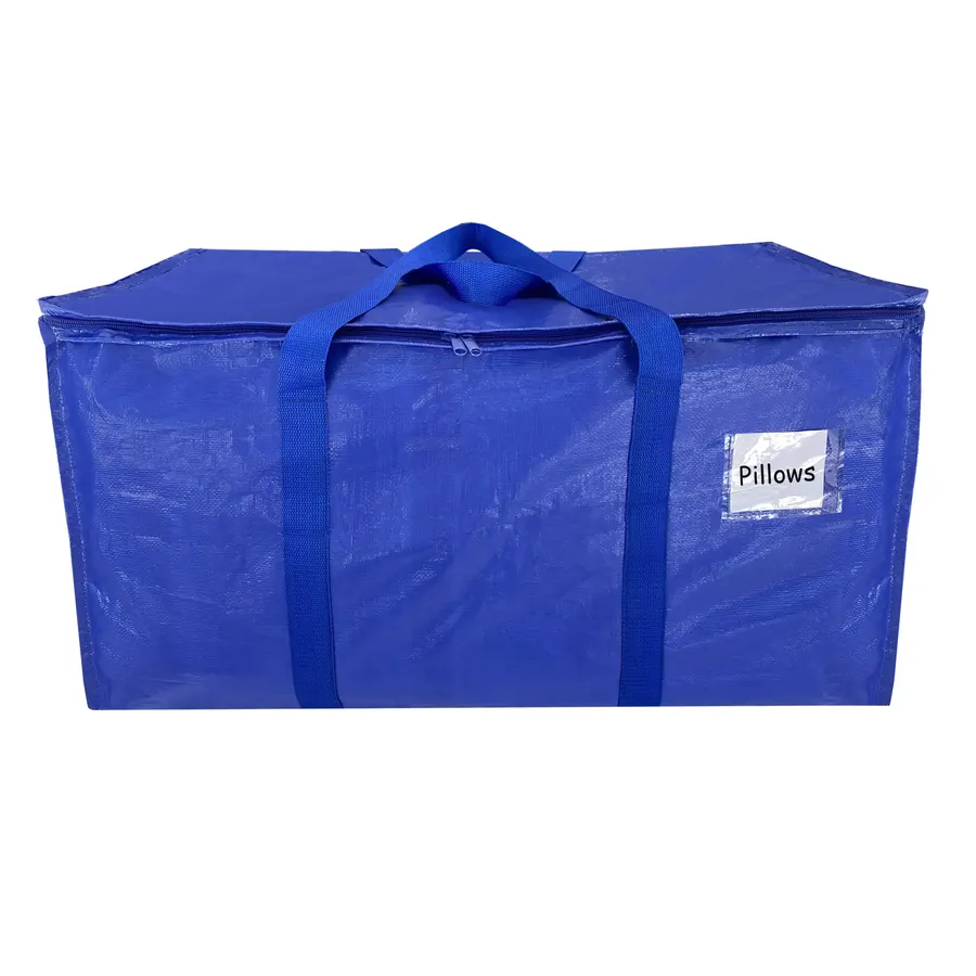 Blue soft-sided moving tote bag