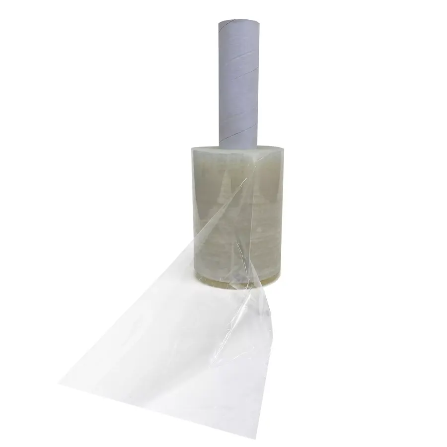 Single roll of clear mini stretch wrap